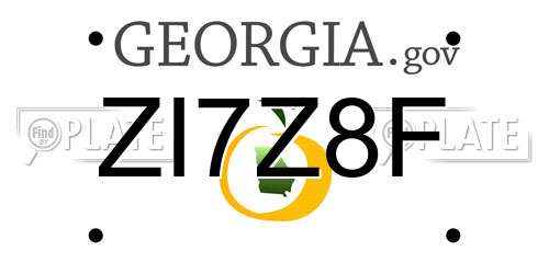 ZI7Z8F Georgia License Plate