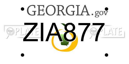 ZIA877 Georgia License Plate