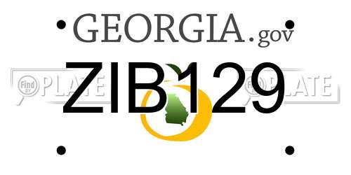 ZIB129 Georgia License Plate
