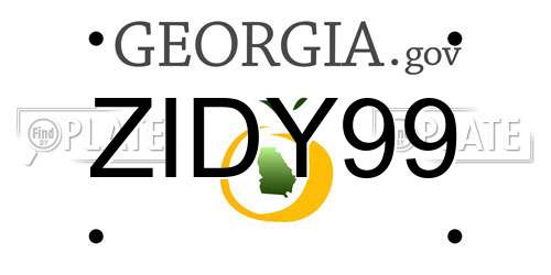 ZIDY99 Georgia License Plate