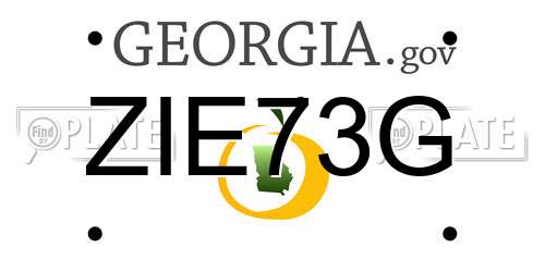 ZIE73G Georgia License Plate