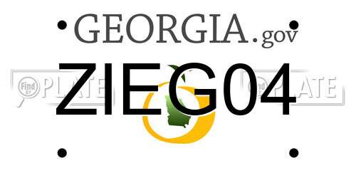 ZIEG04 Georgia License Plate