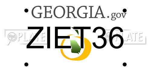 ZIET36 Georgia License Plate