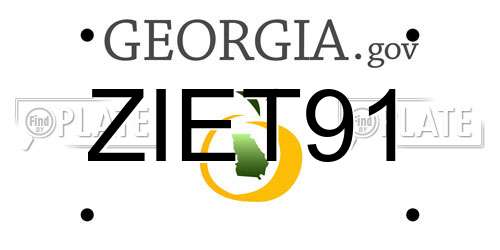 ZIET91 Georgia License Plate