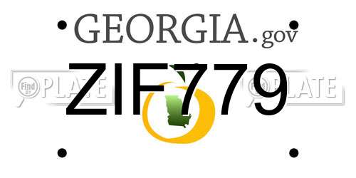 ZIF779 Georgia License Plate
