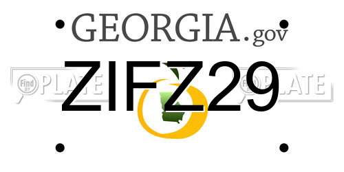 ZIFZ29 Georgia License Plate