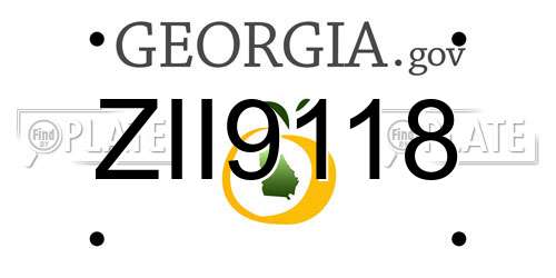 ZII9118 Georgia License Plate