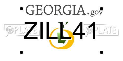 ZILL41 Georgia License Plate