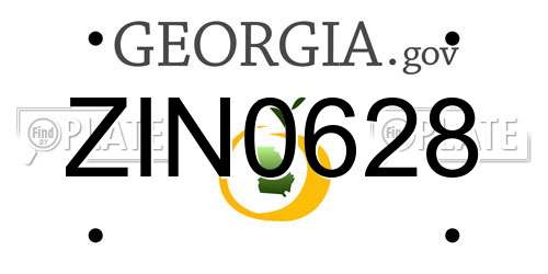 ZIN0628 Georgia License Plate