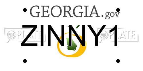 ZINNY1 Georgia License Plate