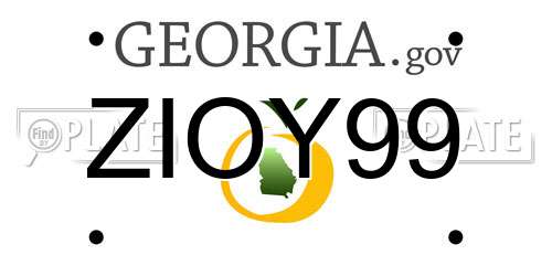 ZIOY99 Georgia License Plate