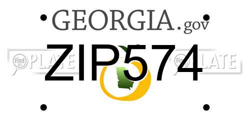 ZIP574 Georgia License Plate