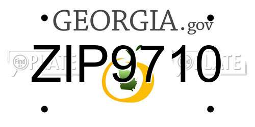 ZIP9710 Georgia License Plate