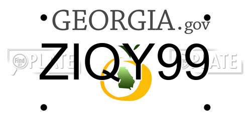 ZIQY99 Georgia License Plate