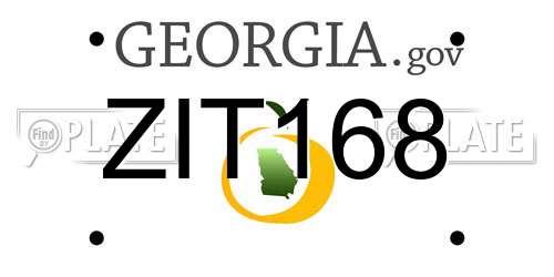 ZIT168 Georgia License Plate