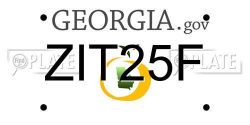 ZIT25F Georgia License Plate