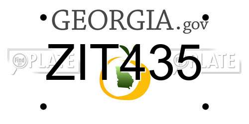 ZIT435 Georgia License Plate