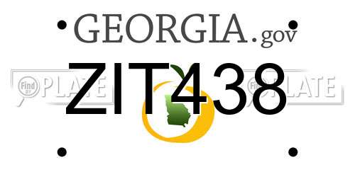 ZIT438 Georgia License Plate