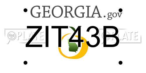 ZIT43B Georgia License Plate