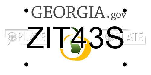 ZIT43S Georgia License Plate