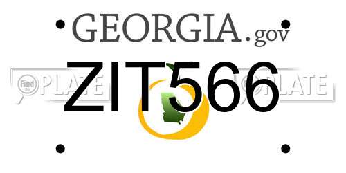 ZIT566 Georgia License Plate