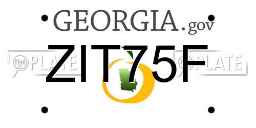 ZIT75F Georgia License Plate