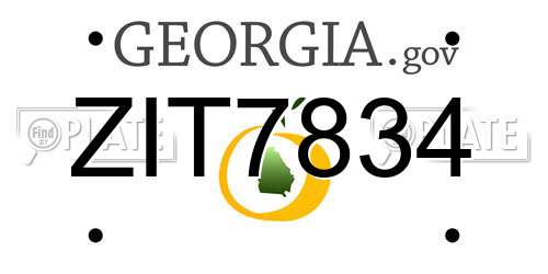 ZIT7834 Georgia License Plate