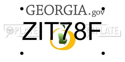 ZIT78F Georgia License Plate
