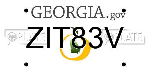 ZIT83V Georgia License Plate