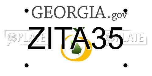 ZITA35 Georgia License Plate