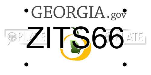 ZITS66 Georgia License Plate