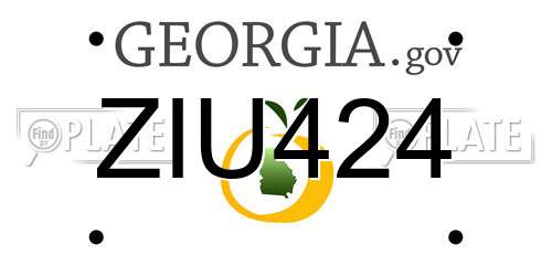 ZIU424 Georgia License Plate