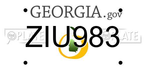 ZIU983 Georgia License Plate