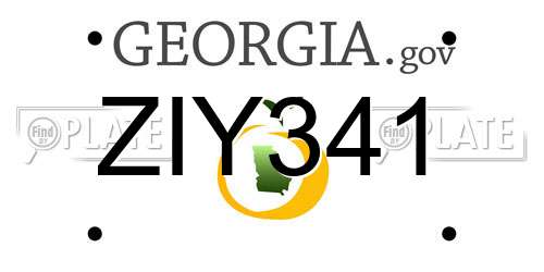 ZIY341 Georgia License Plate