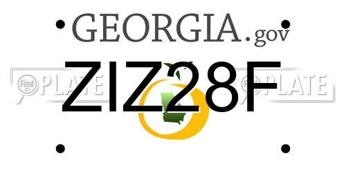 ZIZ28F Georgia License Plate
