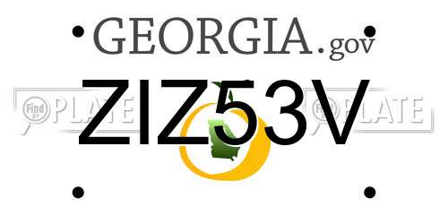 ZIZ53V Georgia License Plate