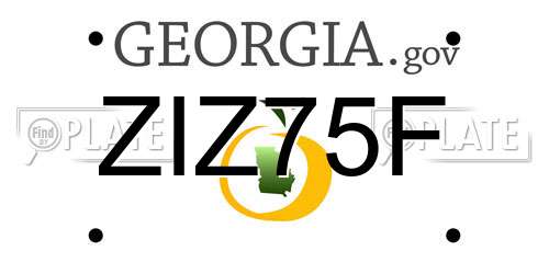 ZIZ75F Georgia License Plate