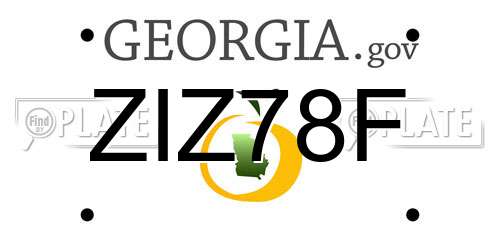 ZIZ78F Georgia License Plate
