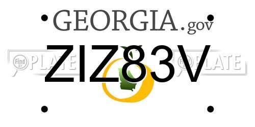 ZIZ83V Georgia License Plate