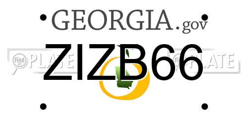 ZIZB66 Georgia License Plate