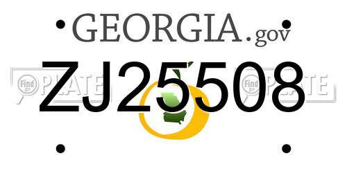 ZJ25508 Georgia License Plate