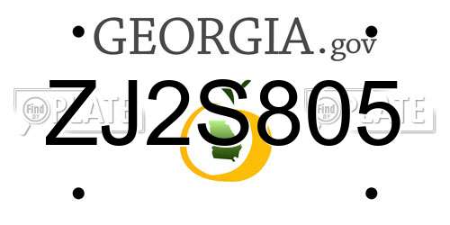 ZJ2S805 Georgia License Plate