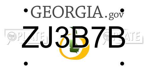 ZJ3B7B Georgia License Plate
