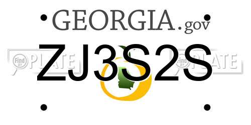 ZJ3S2S Georgia License Plate