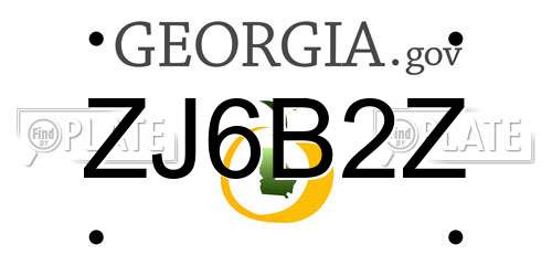 ZJ6B2Z Georgia License Plate
