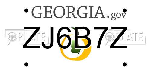 ZJ6B7Z Georgia License Plate