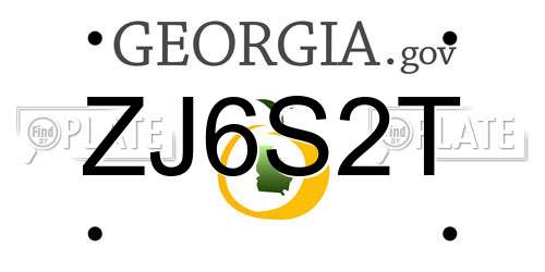 ZJ6S2T Georgia License Plate