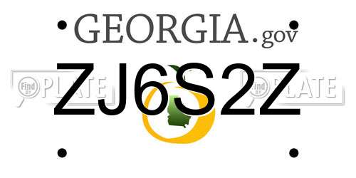 ZJ6S2Z Georgia License Plate