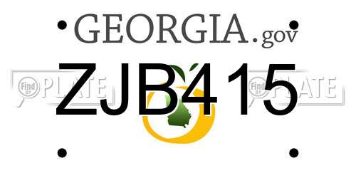 ZJB415 Georgia License Plate