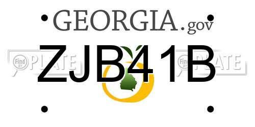 ZJB41B Georgia License Plate